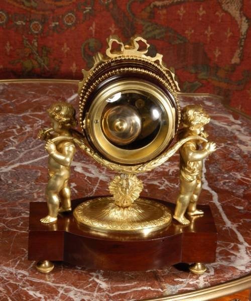 fig 3. Beautiful Antique French Ormolu and Mahogany Boudoir Clock ~ French - Circa 1895 ~ French - Circa 1895